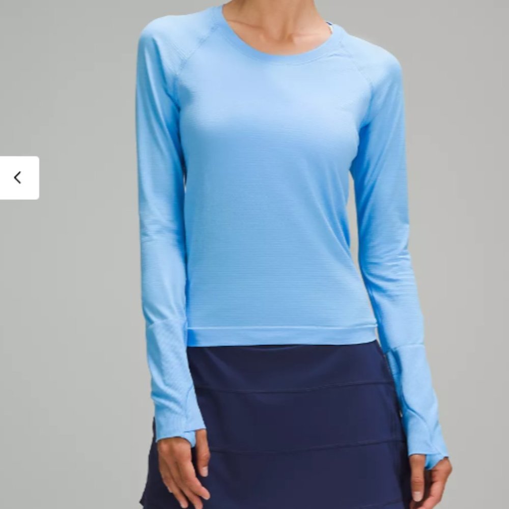 Lululemon Swiftly Tech Long-Sleeve Shirt 2.0 RACE Length Aero Blue AEBL Blue